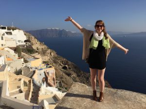Mackenzie Campbell during a trip to Santorini