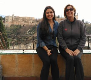Sibel Tekmen with her host mother in Granada